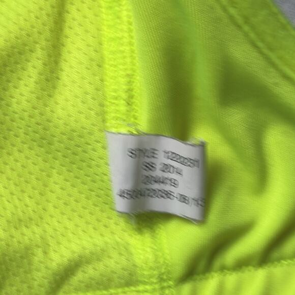 Under Armour Bright Neon Athletic Sporty Logo Cross Strap Sports Bra Sz L - Picture 4 of 11